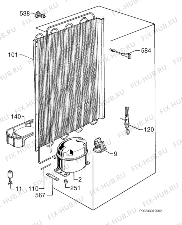 Взрыв-схема холодильника Electrolux ERC26291W8 - Схема узла Cooling system 017